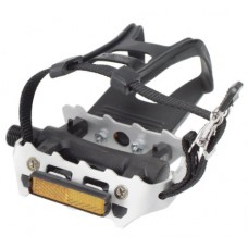 Avenir Resin/Alloy Pedals with Toe Clips and Straps  Black/Silver  9/16 Inch Axle - B002BVZYDE